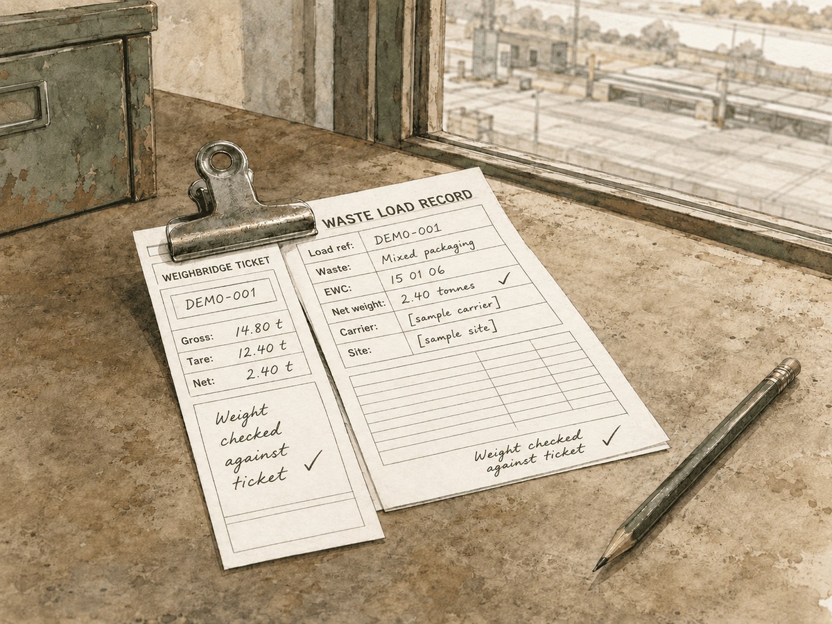 The transfer note and the weighbridge ticket are references for the same load.